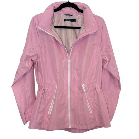 Ralph Lauren Jackets & Blazers - Ralph Lauren Polo Golf Jacket Size Large Pink Windbreaker Hooded Full Zip